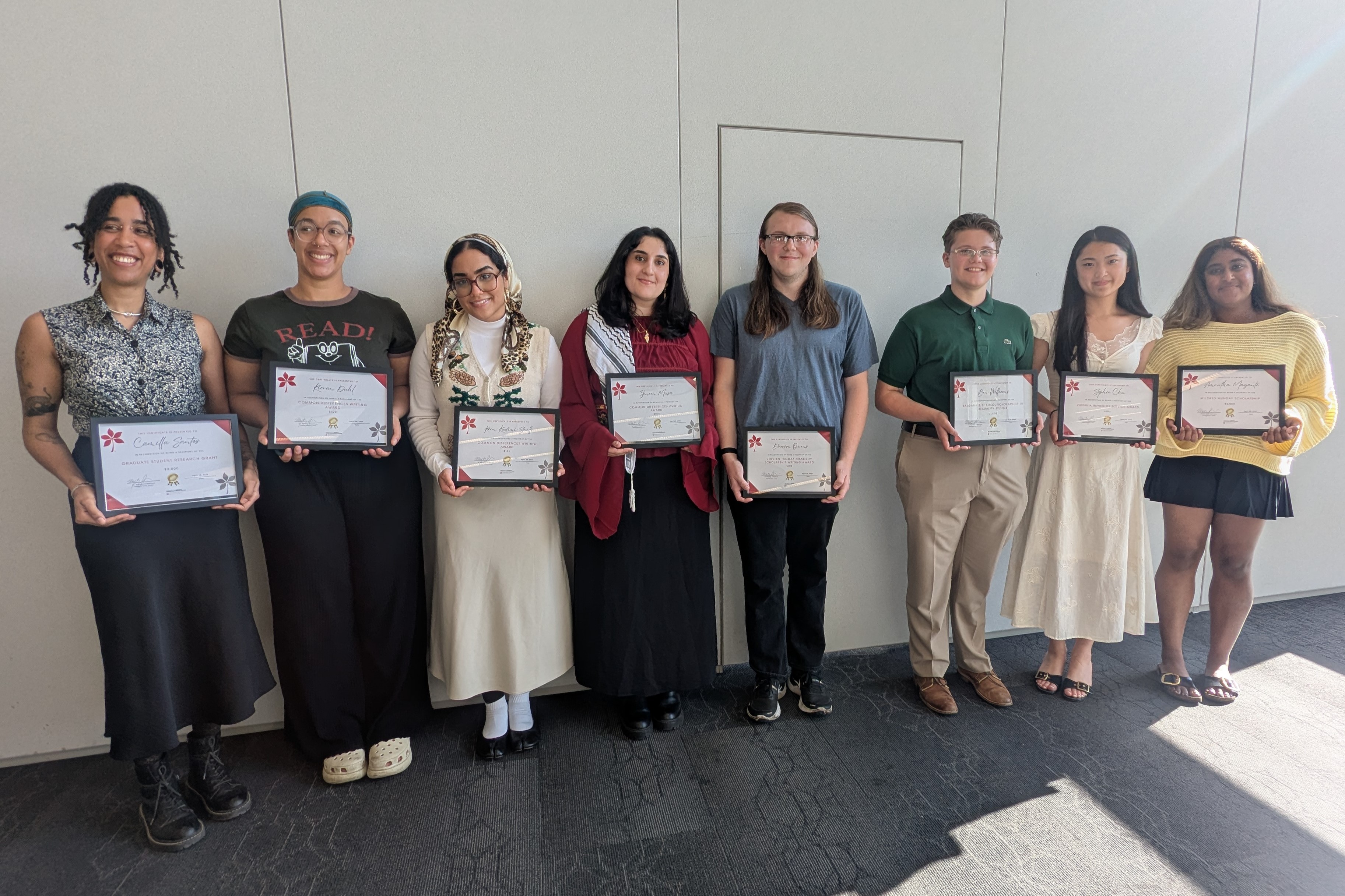 WGSS award recipients at spring reception in April 2026