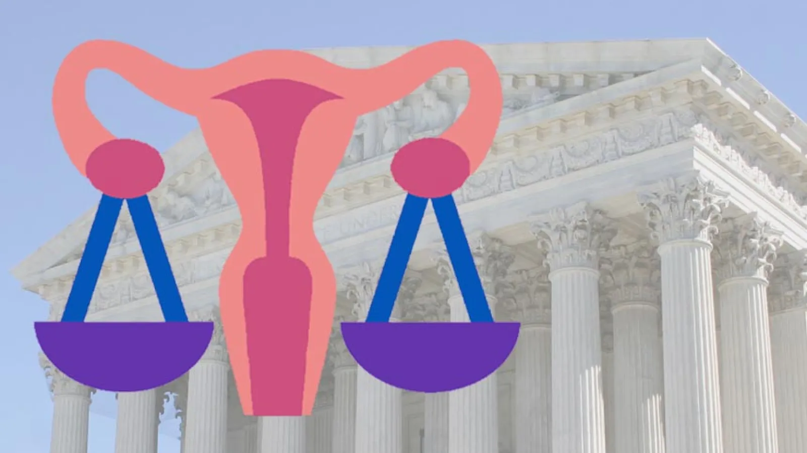 Uterus holding scales of justice