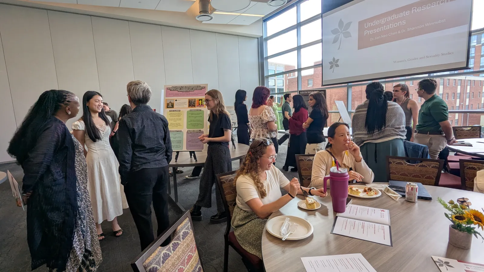 Photo of poster session during annual spring reception and undergraduate research symposium in April 2026