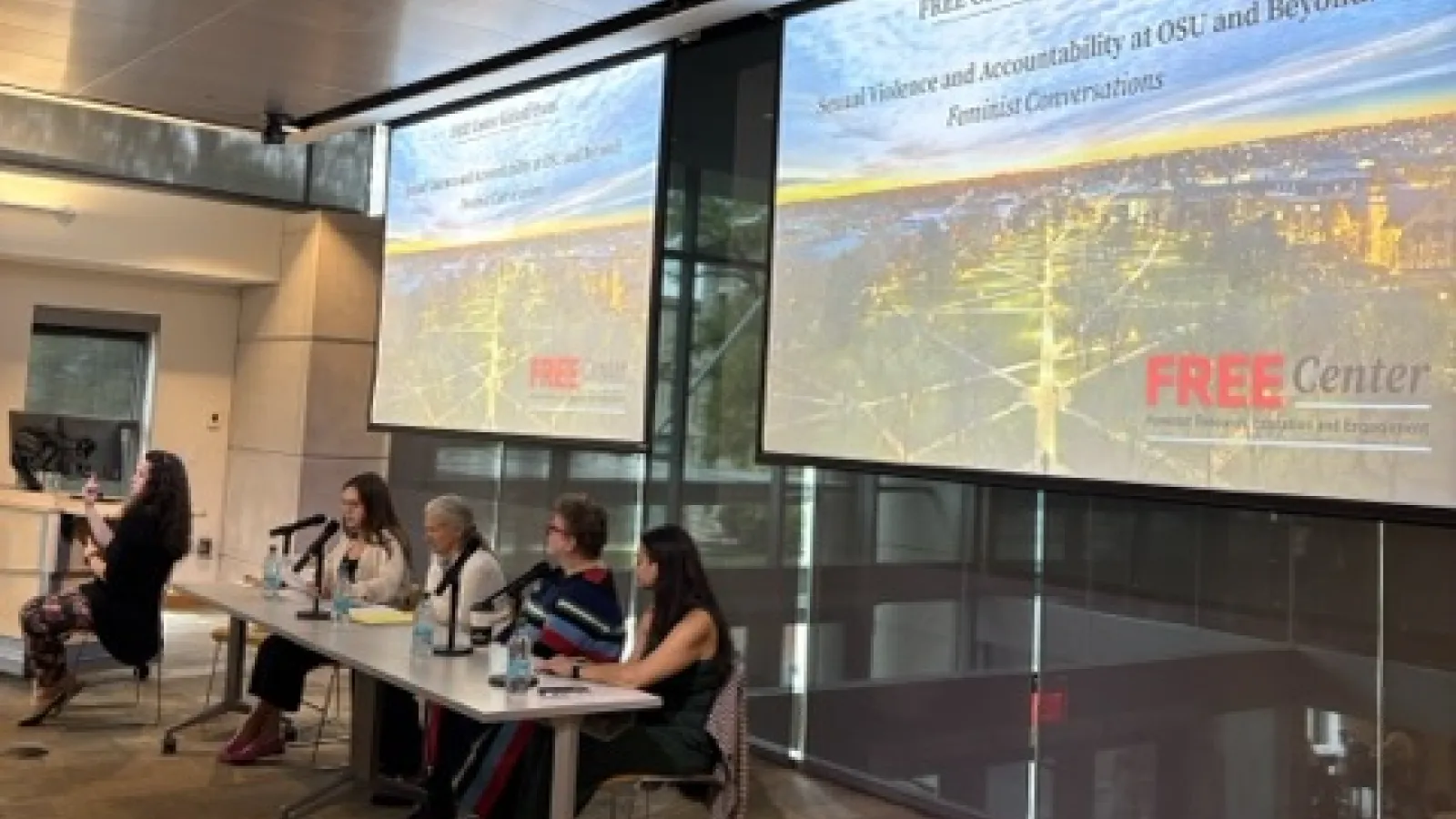 The four-person morning panel at the FREE Kick-off event.