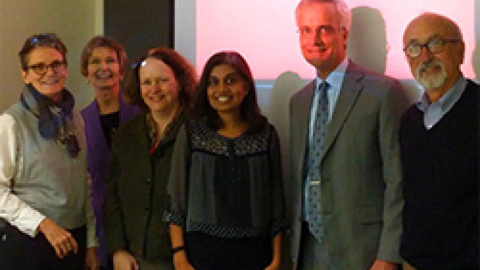 Several OSU members celebrating Dr. Sreenivas' achievement.