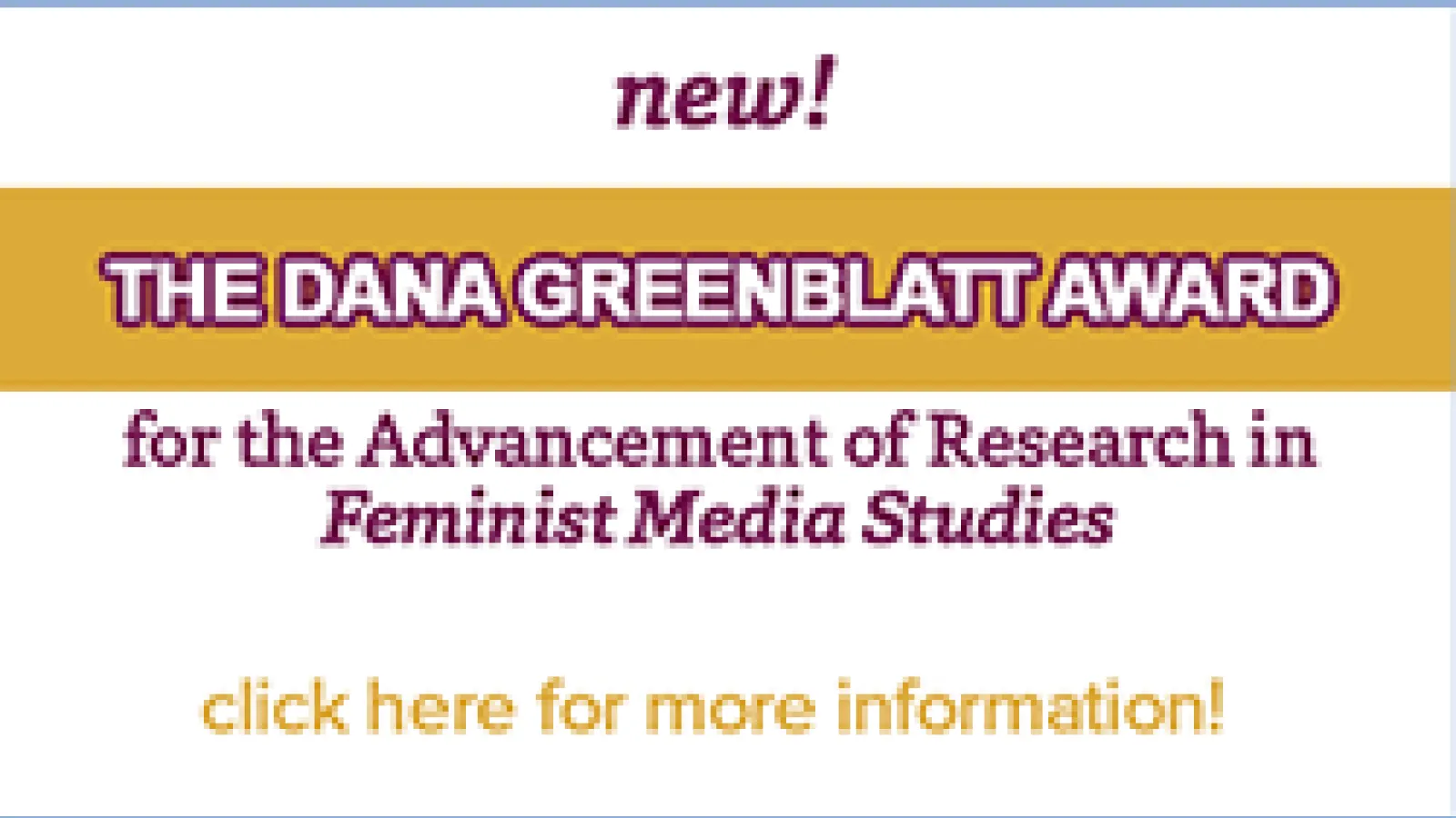 The Dana Greenblatt Award Announcement Card