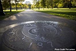 The Ohio State University Seal in The Oval (photo by The Lantern)