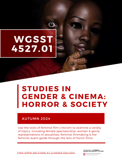 WGSST 4527.01 Flyer advertsing the Horror and Gender course