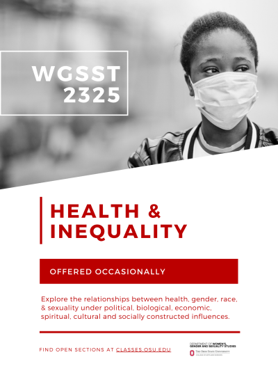 Flyer advertising WGSST 2325 - Health & Inequality