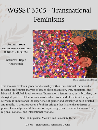 WGSST 3505: Transnational Feminisms Course Flyer and description