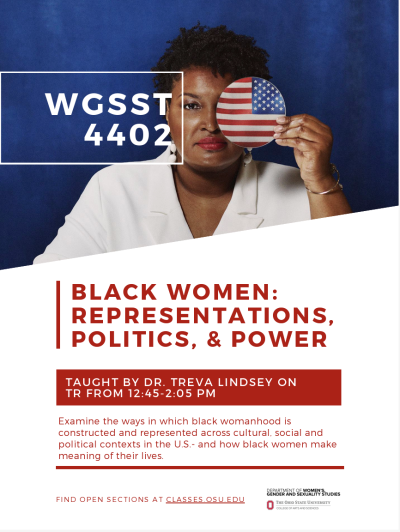 WGSST 4402: Black Women: Representations, Politics & Power course flyer and description