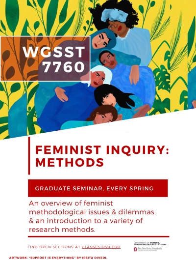 WGSST 7760: Feminist Methodology course flyer and description 