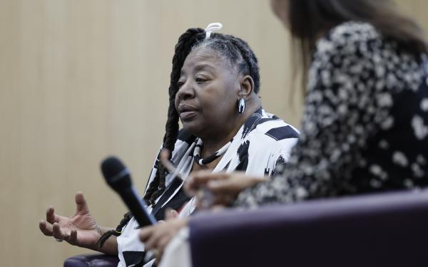 Faculty speaking at event