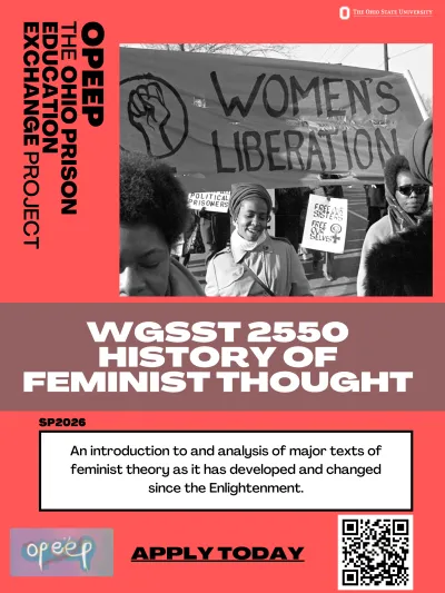 WGSST 2550 OPEEP Flyer: Historical Feminist Thought