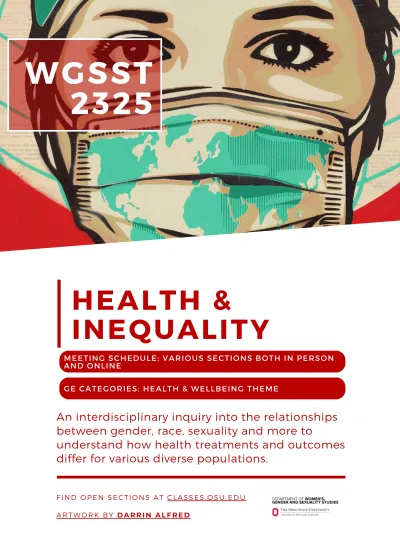 WGSST 2325 - Health & Inequality course flyer and description