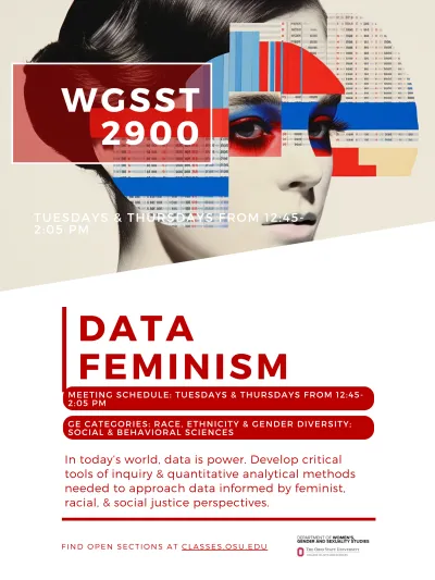 WGSST 2900: Data Feminisms course description and flyer
