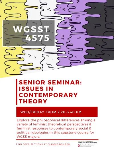 WGSST 4757: Senior Seminar course flyer and description