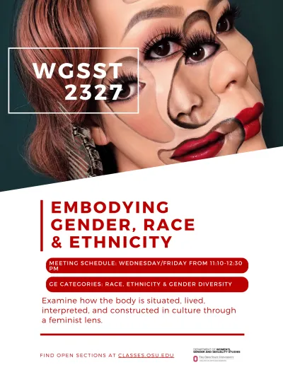 WGSST 2327: Embodying Race, Gender & Sexuality course flyer and description