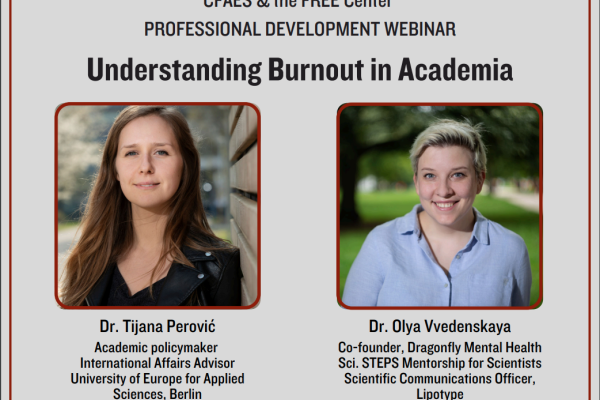 Flyer for Academic Burnout Webinar