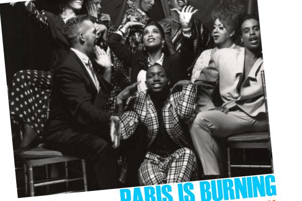 Advertisement for screening and panel discussion of Paris is Burning.