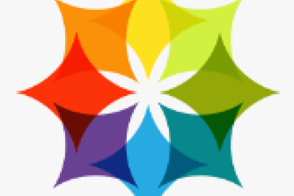 Transforming Care Conference logo (rainbow-colored octagon with points)