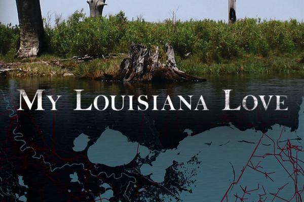 My Louisana Love "My Louisiana Love" with an off-shore picture of a river meeting a grassy shore.