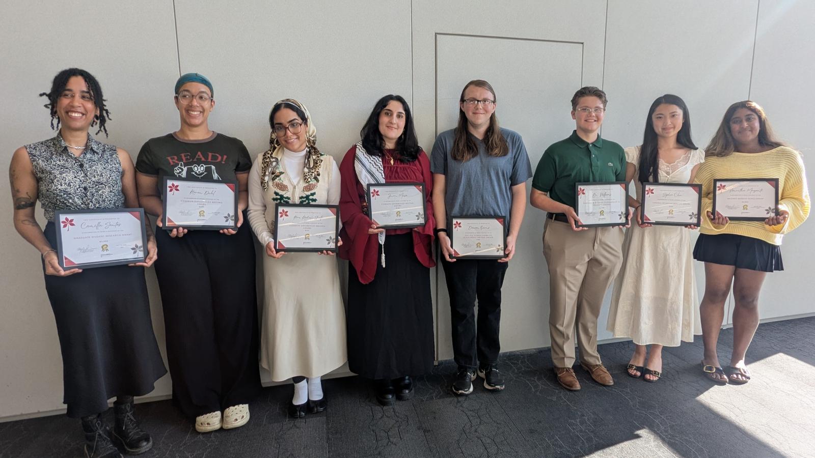 WGSS award recipients at spring reception in April 2026