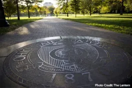 The Ohio State University Seal in The Oval (photo by The Lantern)